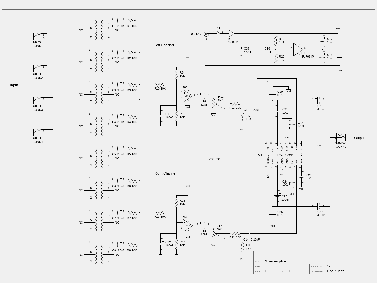 Audio Mixer Amplifier Don